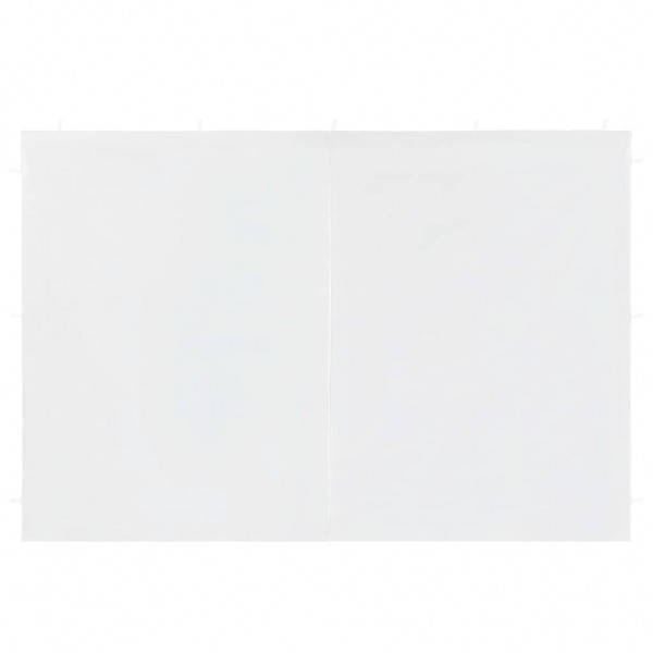 Parede lateral com fecho p/ tenda de festas 2 pcs PE branco M 3