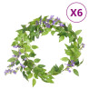Guirnaldas de flores artificiales 6 uds morado 200 cm 1