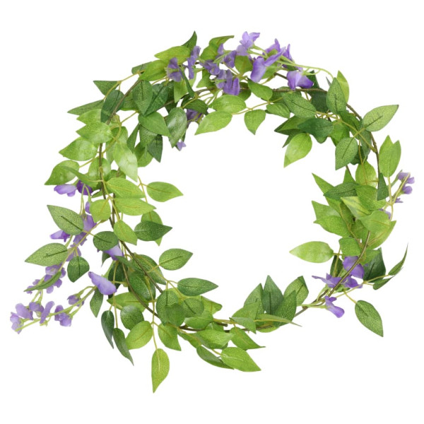 Grinaldas de flores de Natal 6 pcs 200 cm roxo M 2