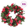 Grinaldas de flores de Natal 6 pcs 250 cm vermelho 1