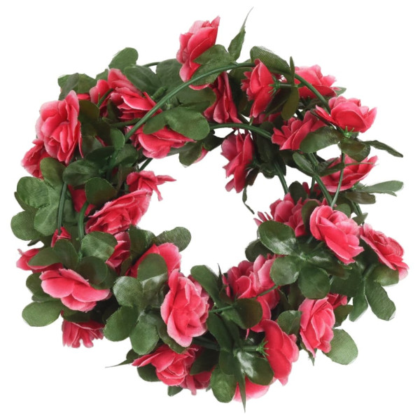 Guirnaldas de flores artificiales 6 uds rojo y rosa 250 cm M 2