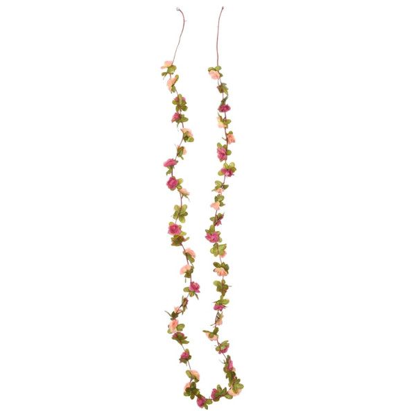 Grinaldas de flores de Natal 6 pcs 250 cm vermelho rosado M 3