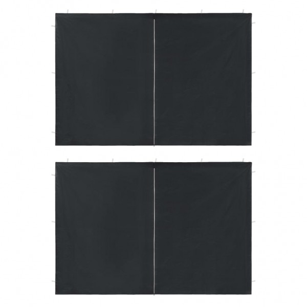 Paredes laterales carpa fiesta cremallera PE 2 uds antracita D