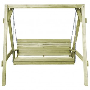 Banco balancín jardín madera pino impregnada 205x150x157 cm H