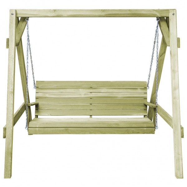 Banco balancín jardín madera pino impregnada 205x150x157 cm M 2