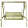 Banco balanço jardim madeira de pinho impregnada 205x150x157 cm 2