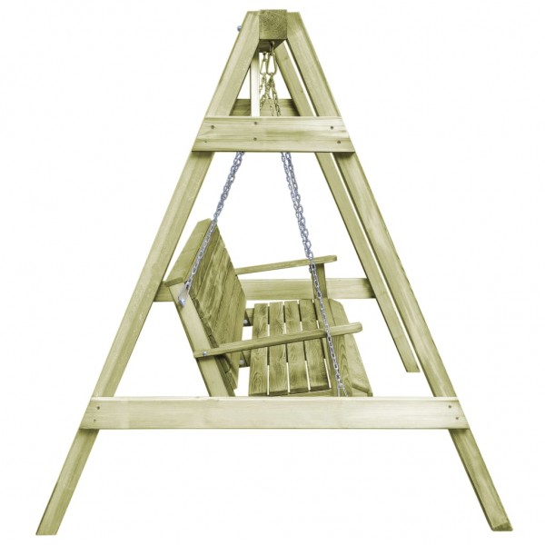 Banco balancín jardín madera pino impregnada 205x150x157 cm M 3