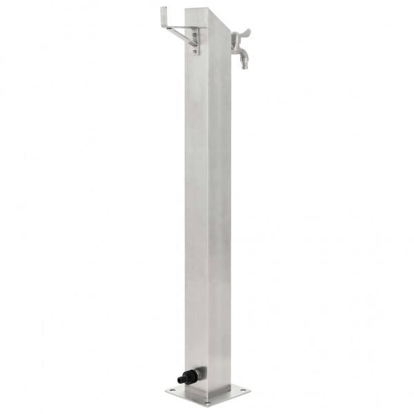 Columna de agua de jardín acero inoxidable cuadrada 95 cm M 4