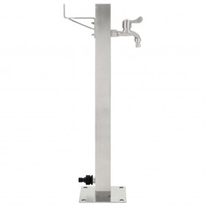 Columna de agua de jardín acero inoxidable cuadrada 65 cm H
