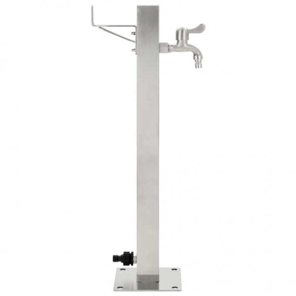 Columna de agua de jardín acero inoxidable cuadrada 65 cm M 2