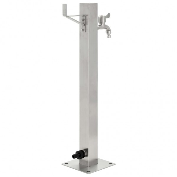 Columna de agua de jardín acero inoxidable cuadrada 65 cm M 3