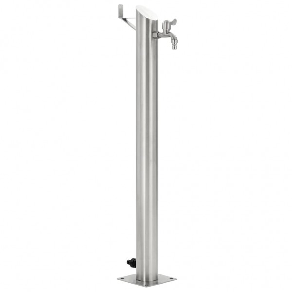 Columna de agua de jardín acero inoxidable redonda 95 cm D