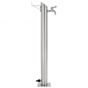 Columna de agua de jardín acero inoxidable redonda 95 cm H