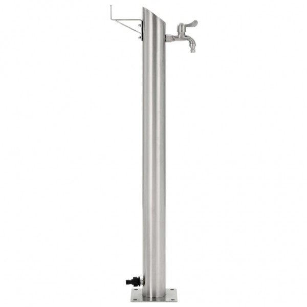 Columna de agua de jardín acero inoxidable redonda 95 cm M 2