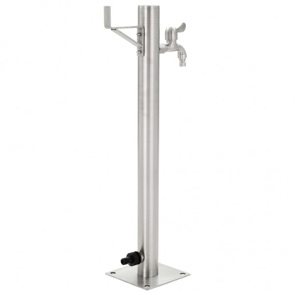 Columna de agua de jardín acero inoxidable redonda 65 cm M 3