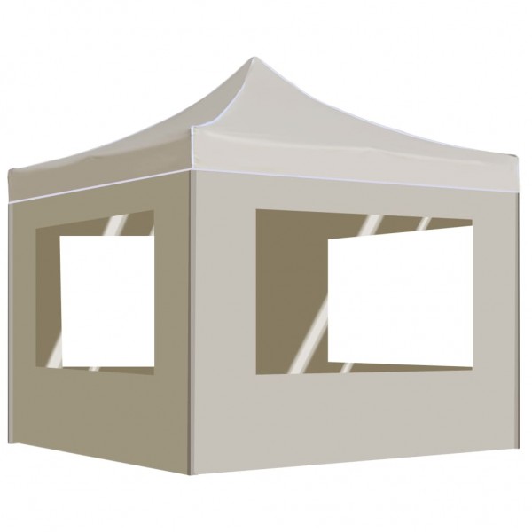 Carpa plegable profesional con paredes aluminio crema 3x3 m D