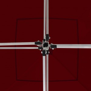 Tenda dobrável prof. c/ paredes alumínio 3x3m vermelho tinto H