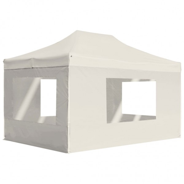 Carpa plegable profesional con paredes aluminio crema 4.5x3 m D