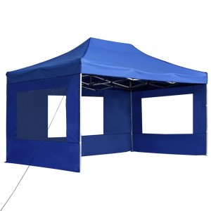 Tenda dobrável profissional com paredes alumínio 4.5x3m azul H