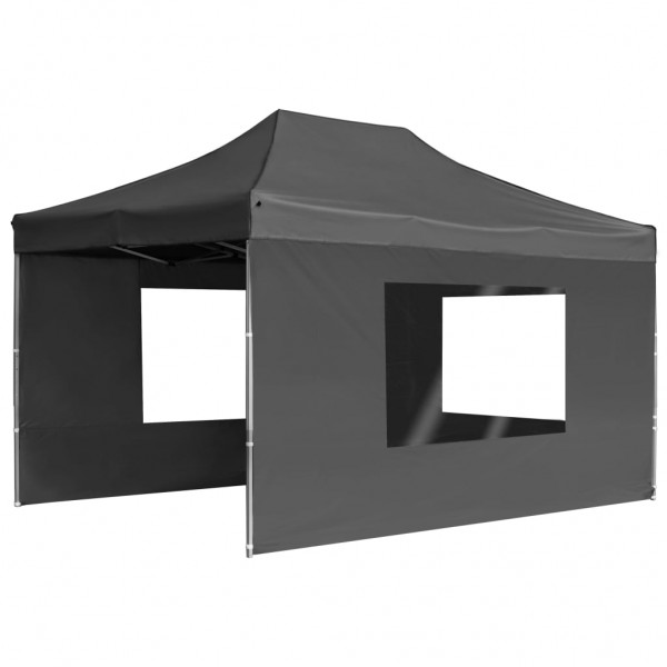 Tenda dobrável profissional c/ parede alumínio 4.5x3m antracite M 3