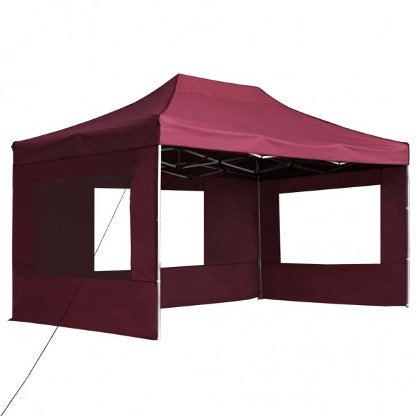 Tenda dobrável prof. c/ paredes alumínio 4.5x3m vermelho tinto M 2