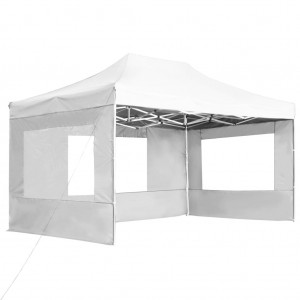 Carpa plegable profesional con paredes aluminio blanca 4.5x3 m H
