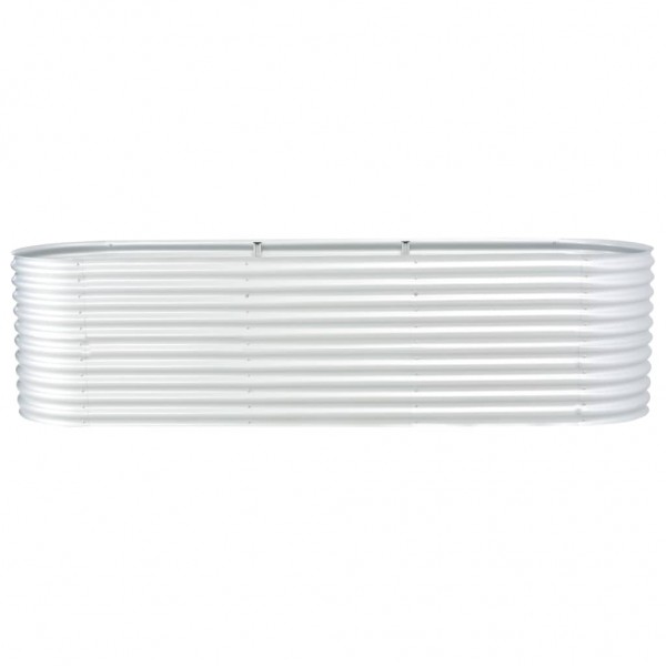 Canteiro elevado de jardim aço galvanizado 320x80x81cm prateado M 3
