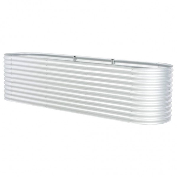 Arriate de acero galvanizado plateado 320x80x81 cm M 4