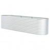 Canteiro elevado de jardim aço galvanizado 320x80x81cm prateado 4