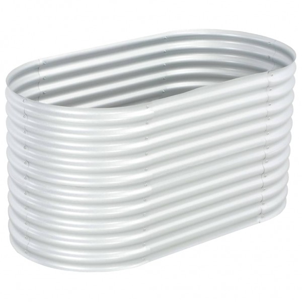 Arriate de acero galvanizado plateado 160x80x81 cm D