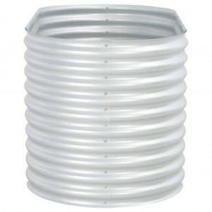 Canteiro elevado de jardim aço galvanizado 160x80x81cm prateado H