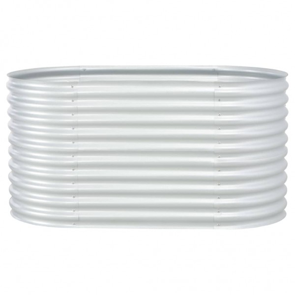 Arriate de acero galvanizado plateado 160x80x81 cm M 3