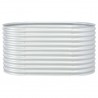 Canteiro elevado de jardim aço galvanizado 160x80x81cm prateado 3
