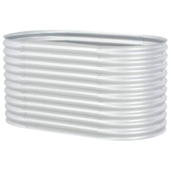 Arriate de acero galvanizado plateado 160x80x81 cm M 4