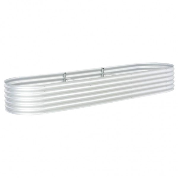 Canteiro elevado de jardim aço galvanizado 320x80x44cm prateado M 4