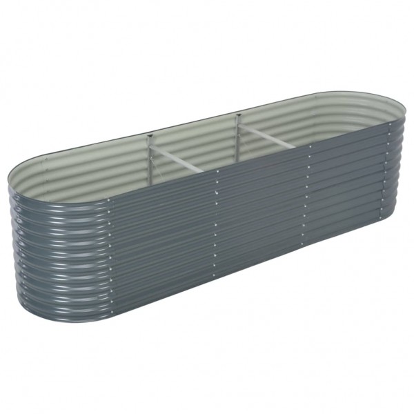 Arriate de acero galvanizado gris 320x80x81 cm M 2