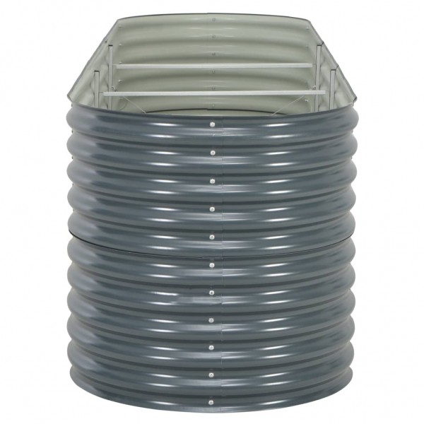 Arriate de acero galvanizado gris 320x80x81 cm M 6