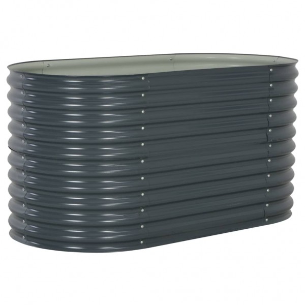 Arriate de acero galvanizado gris 160x80x81 cm D