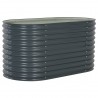 Canteiro elevado de jardim aço galvanizado 160x80x81cm cinzento 1