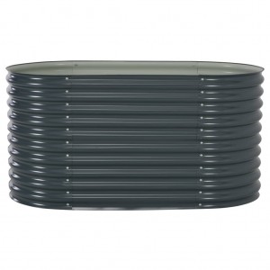 Canteiro elevado de jardim aço galvanizado 160x80x81cm cinzento H