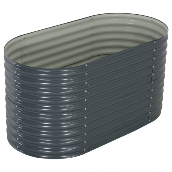 Arriate de acero galvanizado gris 160x80x81 cm M 3