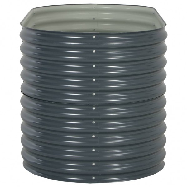 Canteiro elevado de jardim aço galvanizado 160x80x81cm cinzento M 4
