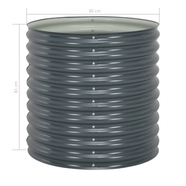 Canteiro/vaso elevado aço galvanizado 80x80x81 cm cinzento M 5