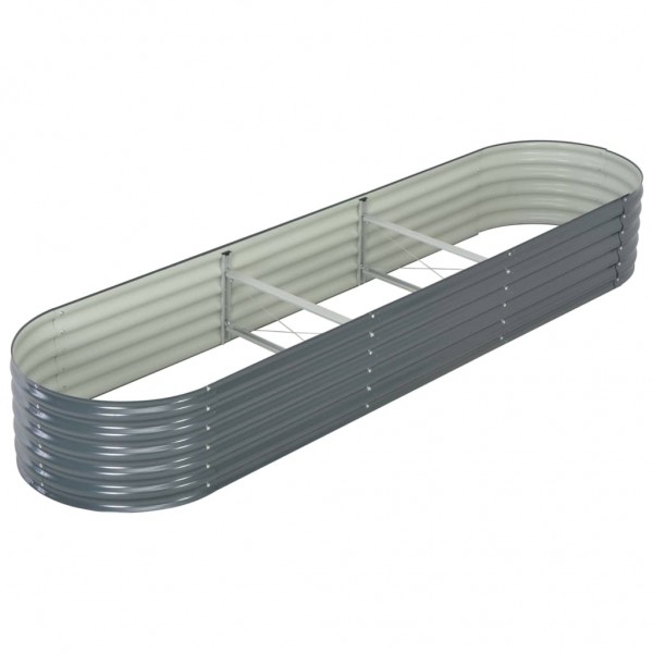 Arriate de acero galvanizado gris 320x80x44 cm M 3