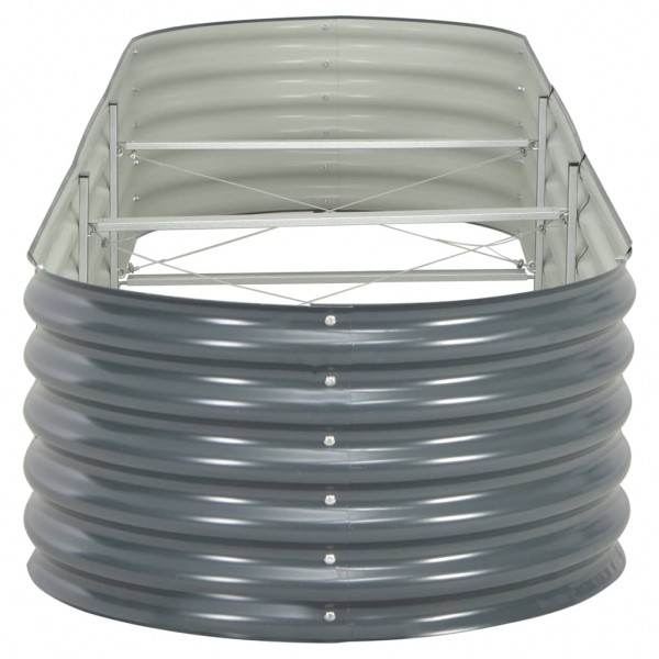 Canteiro elevado de jardim aço galvanizado 320x80x44cm cinzento M 4
