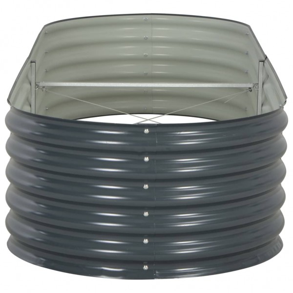 Canteiro elevado de jardim aço galvanizado 240x80x44cm cinzento M 3