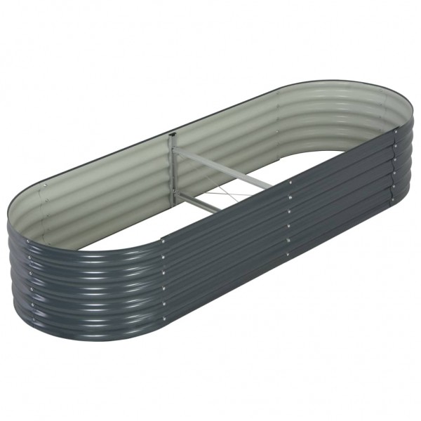 Arriate de acero galvanizado gris 240x80x44 cm M 4