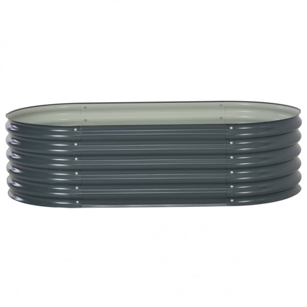 Arriate de acero galvanizado gris 160x80x44 cm M 2