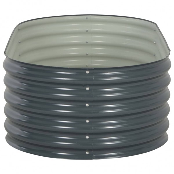 Canteiro elevado de jardim aço galvanizado 160x80x44cm cinzento M 3