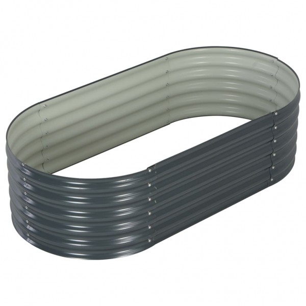 Canteiro elevado de jardim aço galvanizado 160x80x44cm cinzento M 4